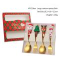 2/4/6Pcs Christmas Fork And Spoon Set,Stainless Steel Creative Tableware,Coffee Tea Dessert Forks And Spoons Set.