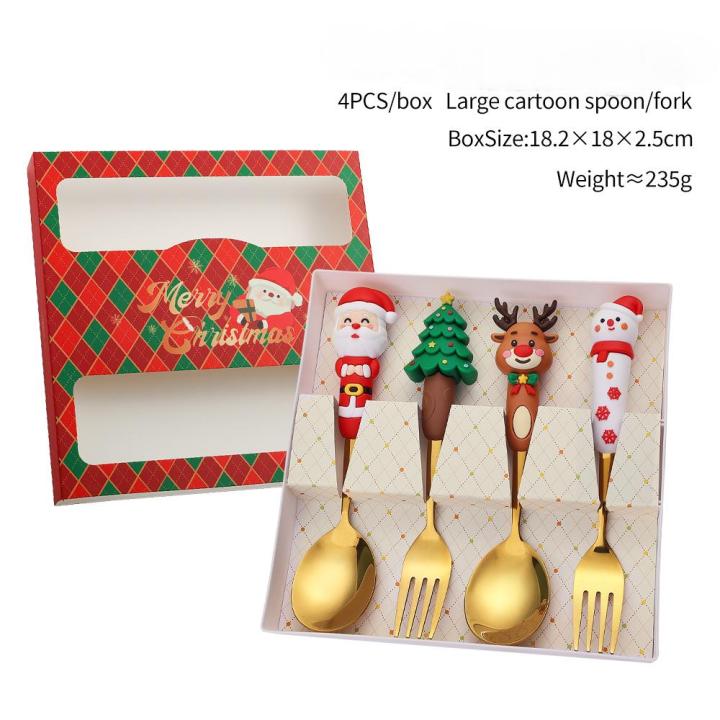 2/4/6Pcs%20Christmas%20Fork%20And%20Spoon%20Set,Stainless%20Steel%20Creative%20Tableware,Coffee%20Tea%20Dessert%20Forks%20And%20Spoons%20%20Set%20-%20Image%206