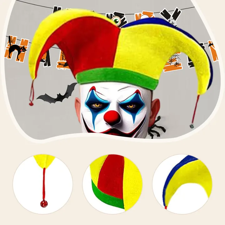 Clown%20Hat%20Multicolor%20Funny%20Women%20Men%20Mardi%20Gras%20Party%20Hat%20for%20Halloween%20Masquerade%20Fancy%20Dress%20Party%20Clown%20Costume%20Cosplay%20-%20Image%205