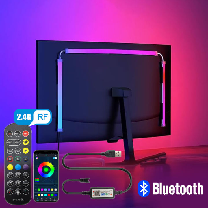 Computer Screen Light Strip Monitor RGBIC Bluetooth LED Lights Ambient ...