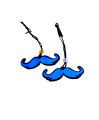 Mooch Moustache Pendant Keychain for Bike and Car Golden Black Stainless Steel Adjustable Chain. 