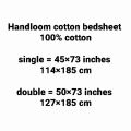Handloom cotton bed sheet single and double size available. 