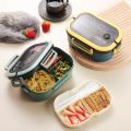Kitchen Supplies: Single-layer, Double-layer Portable Fruit Food Box, Lunch Box with Fork Spoon and Spoon Preservation Box. 