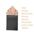 New Design Multi Layer Pocket Square Romal for men's Coat PEACH. 