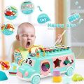 Music Xylophone Bus Toys Instrument Knocking Piano Lovely Beads Blocks Shape Sorting Learning Educational Baby Toys For Children. 