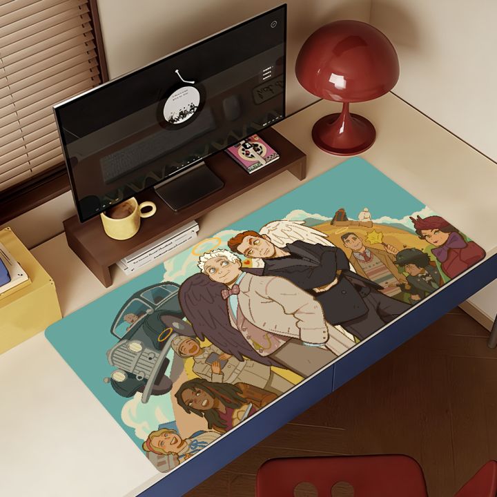 Cartoon%20Good%20Omens%20TV%20Mouse%20Pad%20Non-slip%20Locking%20Edge%20DeskMat%20PC%20Laptop%20Accessories%20%20Office%20Keyboard%20Large%20Game%20XXL%20Carpet%20-%20Image%204