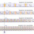 WS2815 color-changing LED strip light with dual signals. It operates at DC12V, features flexible and individually addressable sm. 