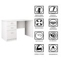 BM-Furniture wood Desk/Study Table(Suede Finish, Frosty White/brown (Hx30)(Lx48)(Dx20). 