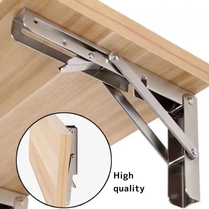 2Pcs%20Triangle%20Folding%20Angle%20Shelf%20Bracket%20Heavy%20Duty%20Stainless%20Steel%20Collapsible%20Shelf%20Bracket%20for%20Table%20Work%20Bench%20Wall%20Mounted%20-%20Image%203