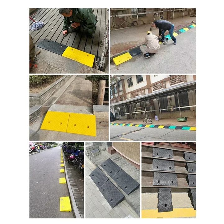 Portable Car Threshold Ramp Plastic Curb Ramp With Textured Surface ...