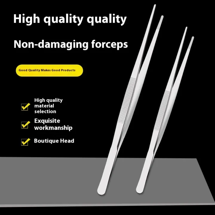 JUSTLANG%20Medical%20Tissue%20Forceps%20Thickening%20Stainless%20Steel%20Toothed%20Forceps%20Hook%20Dressing%20Tweezers%20Straight%20Elbow%20Clamp%20Forceps%20-%20Image%206