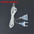 1 Pc 3M/5M EU Plug Power Extension Cable Transparent Led Light String Extension Cord for Party String Light. 