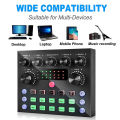 V8S Live Sound Card Podcast Equipment Bundle,with Microphone Set Device,Music/Recording Live Streaming For DJ Disco Device. 