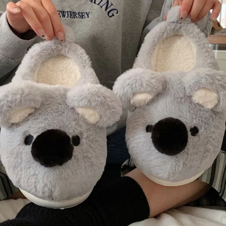 Women%20Winter%20new%20three-dimensional%20koala%20design%20Slippers%20Casual%20Soft%20Heel%20Platform%20Fur%20Warm%20Indoor%20Comfortable%20Man%20Home%20Slippers%20-%20Image%205