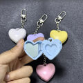 5-Color Heart Keychain Palette Empty Makeup Compact DIY Refill Case Portable Cosmetic Storage Small Blush Container〔YY26〕. 