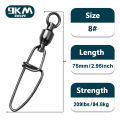 Fishing Snap Swivels 20~100Pcs Ball Bearing Swivels Fishing Connector Stainless Steel Lure Clip Cross Lock Snap Accessories #0-8. 