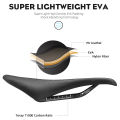 RYET Carbon Fiber Bike Saddle 142mm Super Light 125g Leather Road MTB Racing Pu Soft Seat Cushion Bicycle Saddles Cycling Parts.