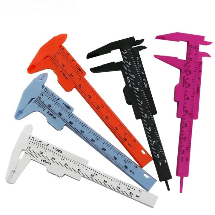 80mm Scale Ruler 1PC 0-80mm Double Rule Scale Plastic Vernier Caliper Student Dial Gauge ...