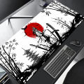 Samurai Warrior MousePad Gamer Computer Accessories Keyboard Table Mat Black Mouse pad Company Gaming Laptop Desk Accessory Pc.