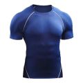 Fitness clothes men's outdoor sports quick drying short sleeved t-shirt training pro running stretch tight fitting clothes yoga.