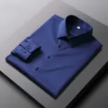 Men's Casual and Fashionable Long Sleeved Solid Color Shirt Non Ironing and Wrinkle Resistant Business Top. 