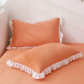 European Princess Pillow Cover Cushion Ruffle Pillow Sham Decorative Cotton Pillowcases with Invisible Zipper. 