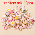 10pcs Mixed Cute Enamel Purple Charms Daisy Flower Heart Butterfly Animal Pendant for Earring Necklace Diy Jewelry Accessory.