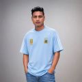 Premium Argentina Fan Edition Drop Shoulder White Color.