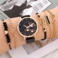 6pcs Set Womens Watches Ladies Fashion Butterfly Watch New Simple Casual Womens Analog WristWatch Bracelet Gift No Box. 