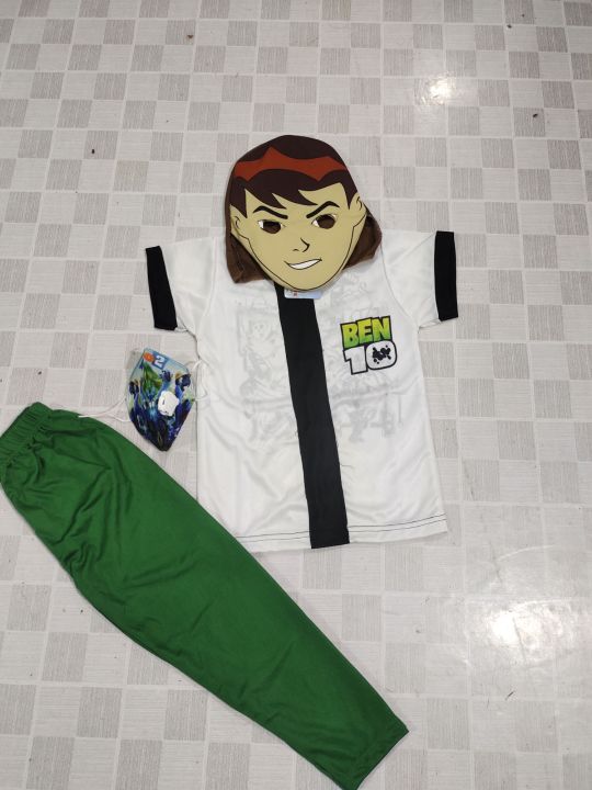 Ben 10 costume and free face mask 3 to 9 years