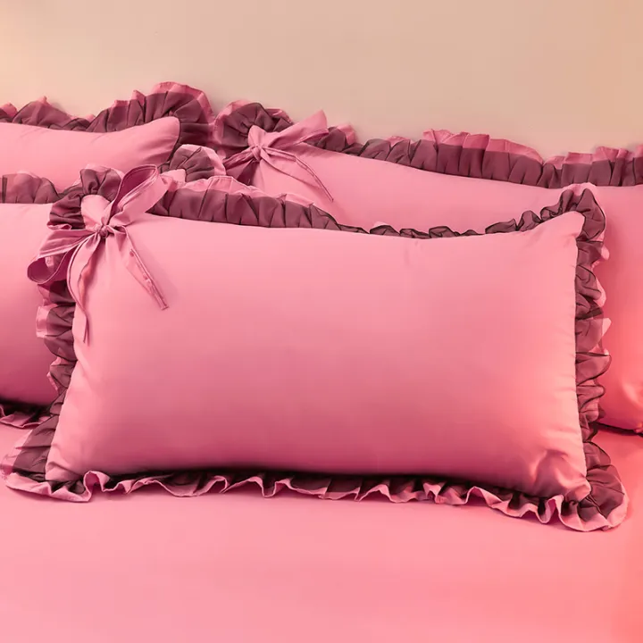 Korean%20Princess%20Style%20Pillowcase%20with%20Large%20Lace%20Ruffle%20Girls%20Home%20Bedroom%20Decorative%20Soft%20Washed%20Cotton%20Pillow%20Cover%2048x74cm%20-%20Image%205