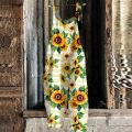 Sunflower Pattern Overalls For Women Fashion Slim Jumpsuit Women Casual Loose Romper For Women Mono Deportivos Mujer Gym.
