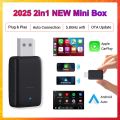 2025New Wired to Wireless Carplay Android Auto 2in1 Mini Adapter Dongle Auto Connect Plug&Play Bluetooth WiFi Universal Mini Box.
