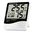 HTC-1 Electronic Temperature Humidity Meter, For Medical Indoor Room LCD Digital Thermometer Hygrometer Weather Station Alarm Clock. 