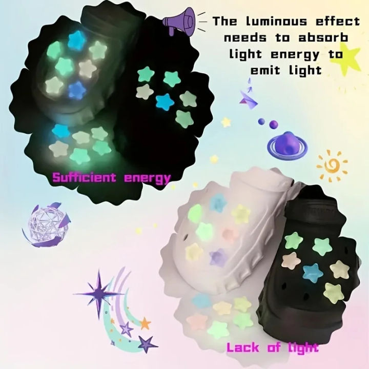7/14pcs%20Glow-in-the-Dark%20Star%20Shoe%20Charms%20Easy%20Install%20Fun%20DIY%20Hole%20Shoes%20Buckles%20for%20Hole%20Shoes%20-%20Image%202