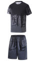 Men's Daily Wear Sport T-Shirt And Pants Set Casual Comfortable Fitness Running Outfit. 
