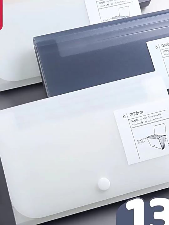 Deli 5561 A6-sized mini expanding file designed for organizing small documents like receipts, bills, coupons, and cards