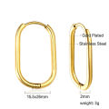 LUXUKISSKIDS Fashion Oval Hoop Earrrings Stainless Steel Elliptic Shape Silver/Gold Color 20MM Big Round Clips Smooth Mental Ear.