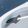 Silicone Toilet Brush Cleaning Brush Flat Head Flexible Wall Mounted Toilet Bowl Cleaner Brush Holder Set for WC Bathroom.