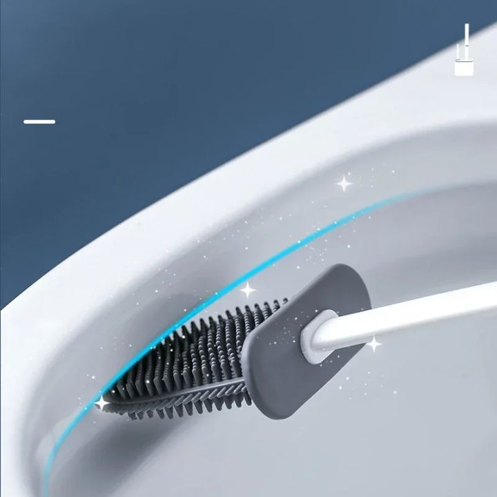 Silicone%20Toilet%20Brush%20Cleaning%20Brush%20Flat%20Head%20Flexible%20Wall%20Mounted%20Toilet%20Bowl%20Cleaner%20Brush%20Holder%20Set%20for%20WC%20Bathroom%20-%20Image%202