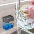 2 in 1 Soap Pump Plastic Dispenser for Dishwasher Liquid Holder. 