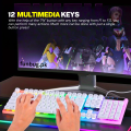 100% Original Gaming Keyboard and Mouse RGB in Low Price with Mechanical Feeling & FREE Gaming MousePad - Membrane Back Light Key Board with Glowing Luminous Keys - Wired for Mobile Pubg Laptop PC Computer Game - 112 Keys - By FunBug. 