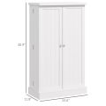 41" Kitchen Pantry Storage Cabinet, Freestanding Kitchen Cabinet with 12 Door Shelves, Double Doors, 5-Tier Shelving and Adjustable Shelves, Painted White. 
