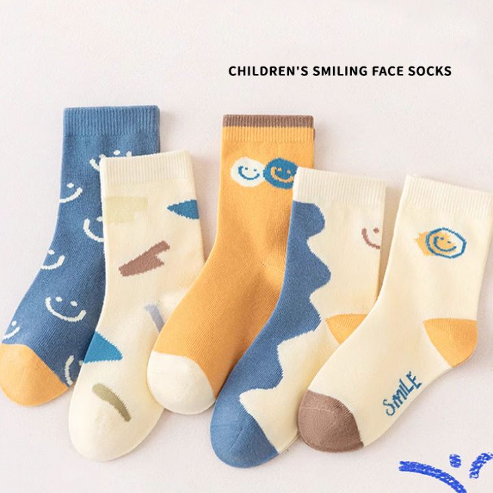 5%20Pairs%20Cotton%20Solid%20Kids%20Boys%20Half%20Socks%20Letter%20Smiling%20Pattern%20%20Comfotable%20Sweat%20Absorbing%20Elastic%20Socks%20for%20Children%20Girls%20-%20Image%207
