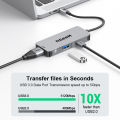 QGeeM USB C to HDMI Adapter 4K, 3 in 1 USB C Hub HDMI USB C Adapter, 100W Fast Charge, Compatible with MacBook Pro/Air/iPad Pro. 