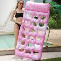 Inflatable Floating Bed with Headrest PVC Floating Lounger Pool Air Mattress for Swimming Pool Beach Adult Water Sleeping Bed.