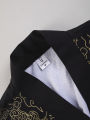Men's Chinese Style "Dragon Dance" Print Robe Set Black Open Front Belted Kimono & Shorts 2 Piece Streetwear. 