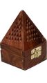 Wooden Bakhoor Cone Burner/Dhoop Batti Dan(Box).(Pyramid shape)Wooden incense Cone Box/Ash Catcher.. 