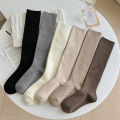 Retro Women Stockings New Fashion Autumn Casual Solid Color Japanese Style Warm Socks For Woman Soft Winter Knee High Socks Long. 