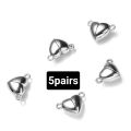 EXPRESS DEALS HUB 10 Pair Magnetic Clasps Heart Shaped Magnet Converter Jewelry Clasps Locking Clasps for DIY Bracelet Necklace Jewelry Making Silver gold black. 